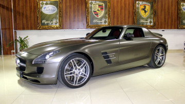 Картинка mercedes sl автомобили выставки уличные фото daimler ag германия