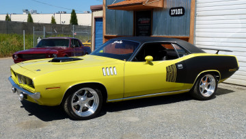 Картинка plymouth cuda автомобили выставки уличные фото сша подразделение chrysler