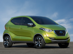 обоя автомобили, nissan, datsun, concept, redi-go, зеленый, 2014