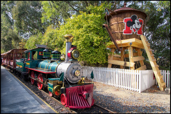 Картинка техника паровозы вагоны дорога паровозик парк железнаяя