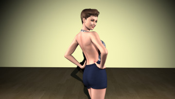 Картинка 3д+графика people+ люди улыбка взгляд девушка