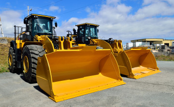 Картинка техника бульдозеры+на+колёсах тракторы тяжелые колесные ковши