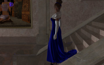 Картинка 3д+графика people+ люди девушка лесница