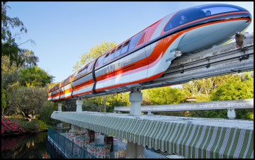 Картинка техника поезда поезд эстакада монорельс парк