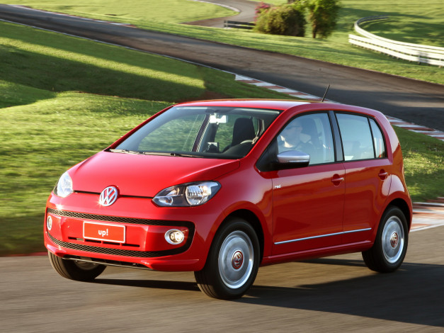 Обои картинки фото автомобили, volkswagen, up, red, br-spec, 2014, красный