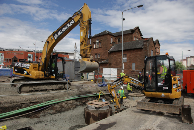 Обои картинки фото техника, экскаваторы, строительные, работы