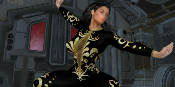 Картинка 3д+графика люди+ people девушка взгляд фон поза