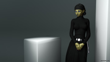 Картинка 3д+графика фантазия+ fantasy девушка взгляд фон