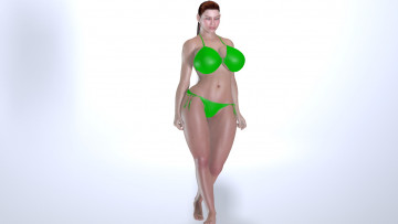 Картинка 3д+графика люди+ people девушка взгляд фон