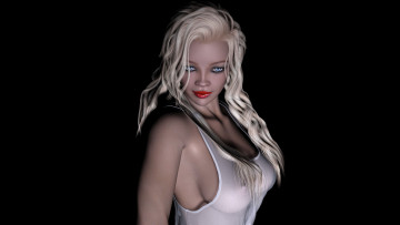 Картинка 3д+графика люди+ people девушка взгляд фон блондинка