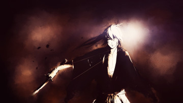 Картинка аниме rurouni+kenshin kenshin himura меч самурай мужчина