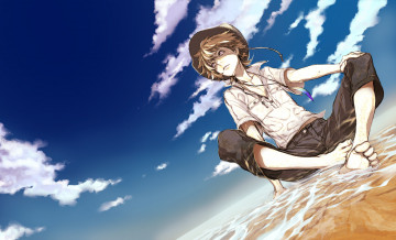 Картинка аниме unknown +другое парень арт небо облака