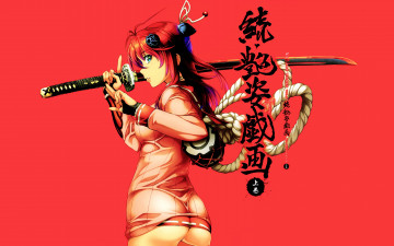 обоя аниме, samurai girls, девушка, yagyuu, juubei, арт, niо, hyakka, ryouran, samurai, girls, меч