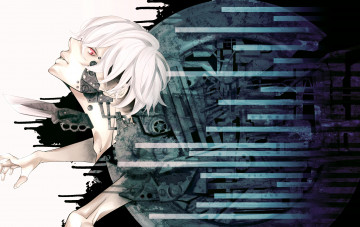 Картинка аниме оружие +техника +технологии парень киборг технологии