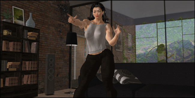 Обои картинки фото 3д графика, люди , people, взгляд, девушка, фон