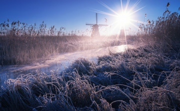 Картинка разное мельницы мельница туман