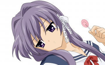 обоя аниме, clannad, фон, взгляд, девушка