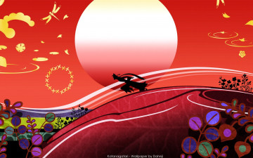 Картинка аниме katanagatari луна силуэт