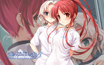 Картинка аниме suiheisen+made+nan+mile фон взгляд девушка