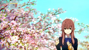 Картинка календари аниме дерево взгляд 2018 девушка