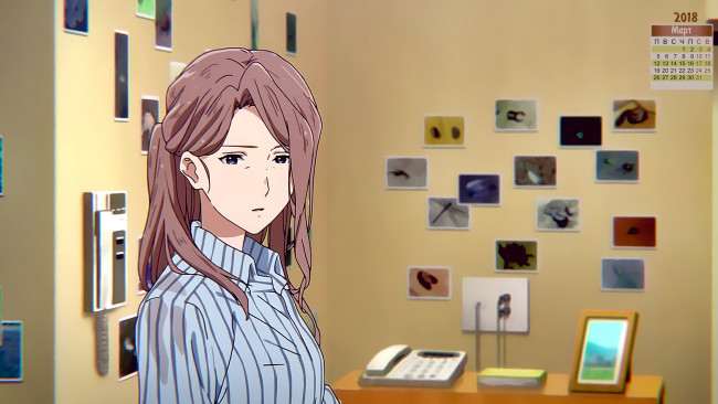 Обои картинки фото календари, аниме, 2018, взгляд, девушка