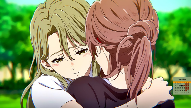 Обои картинки фото календари, аниме, эмоции, 2018, девушка