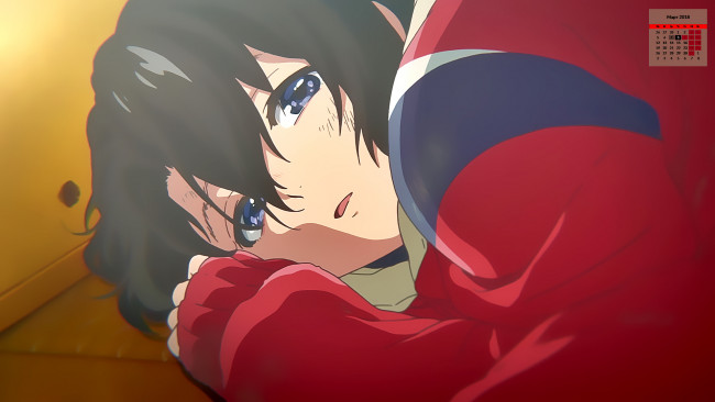 Обои картинки фото календари, аниме, взгляд, 2018, лицо, мальчик