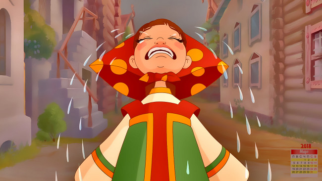 Обои картинки фото календари, кино,  мультфильмы, плач, слезы, девушка, 2018