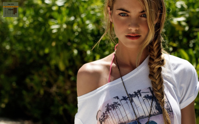 Обои картинки фото календари, девушки, взгляд, 2018