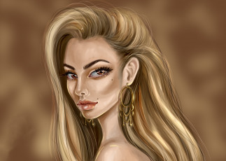 Картинка рисованное люди взгляд фон девушка