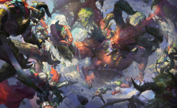 Картинка фэнтези демоны бой фон демон