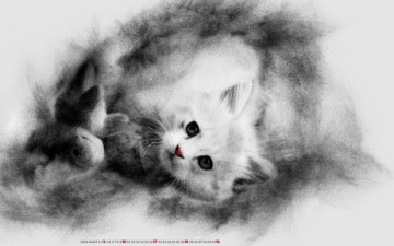 Картинка календари компьютерный+дизайн кошка животное