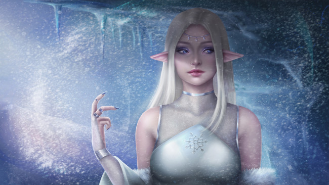 Обои картинки фото фэнтези, эльфы, взгляд, фон, девушка