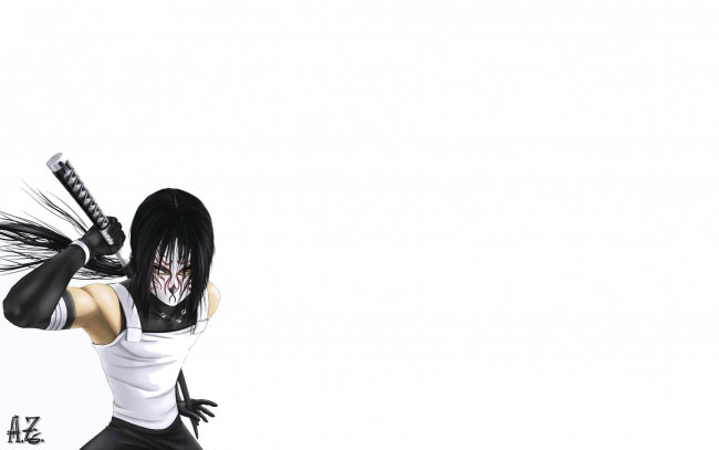 Обои картинки фото аниме, naruto, катана, учиха, анбу, итачи, маска