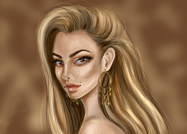 Обои картинки фото рисованное, люди, взгляд, фон, девушка