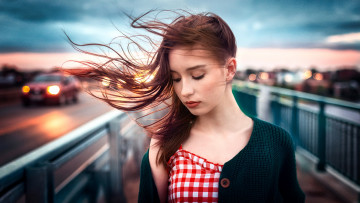 Картинка девушки -+лица +портреты рыженькая закрытые глаза