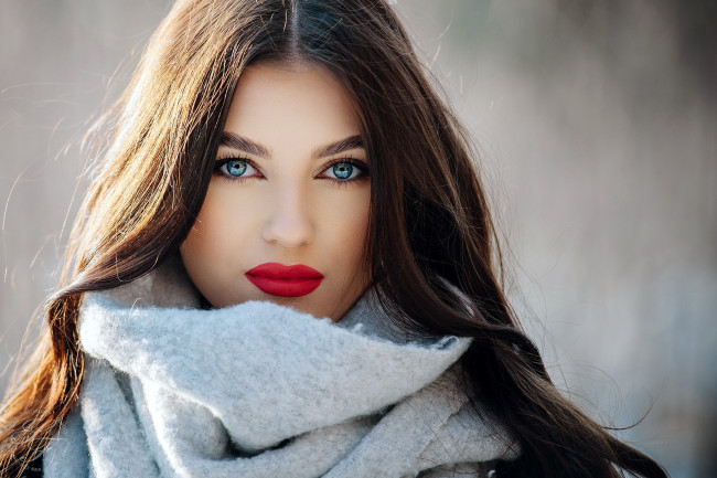 Обои картинки фото девушки, - лица,  портреты, брюнетка, макияж