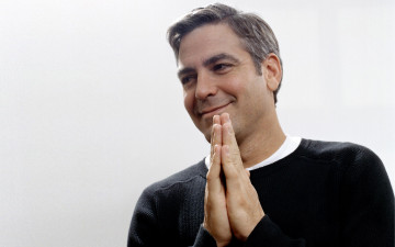 обоя мужчины, george clooney, актер, свитер, ладони