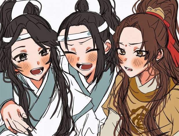 Обои картинки фото аниме, mo dao zu shi, цзинь, лин, лань, сычжуй, циньи