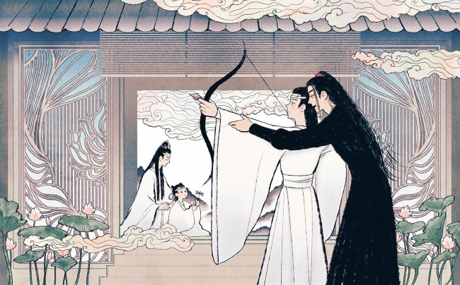 Обои картинки фото аниме, mo dao zu shi, вэй, усянь, лань, ванцзи, сычжуй