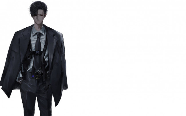 Обои картинки фото аниме, unknown,  другое , парень, костюм, галстук