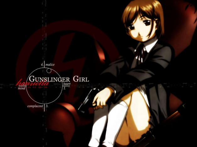 Обои картинки фото gunslinger, girl, аниме, gun, slinger
