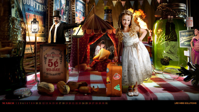 Обои картинки фото календари, люди, девочка, чемодан