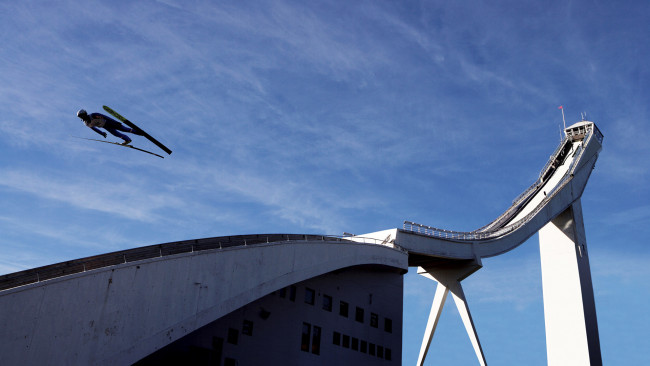 Обои картинки фото спорт, лыжный, трамплин