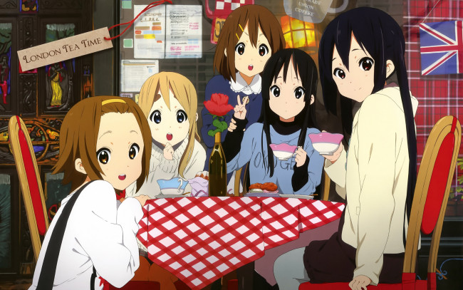 Обои картинки фото аниме, on, девушки