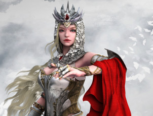 Картинка 3д+графика fantasy+ фантазия доспехи девушка