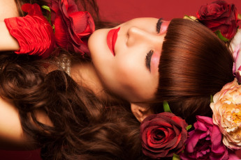 Картинка девушки -unsort+ лица +портреты цветы улыбка