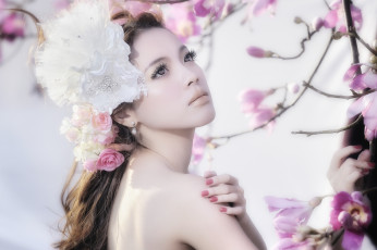 Картинка девушки -unsort+ лица +портреты цветы девушка фон