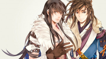 Картинка аниме *unknown+ другое взгляды волосы белый фон парни