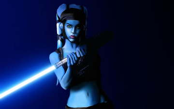 Картинка star+wars фэнтези _star+wars световой меч девушка звездные войны star wars